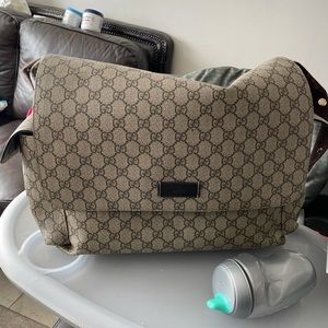 Gucci canvas diaper bag